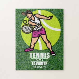 Tennis Puzzles met grappig gezegde voor speler Legpuzzel