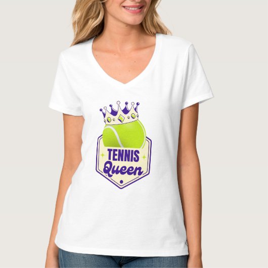Tennis Queen - Court Style voor Racket Royals T-shirt (Voorkant)