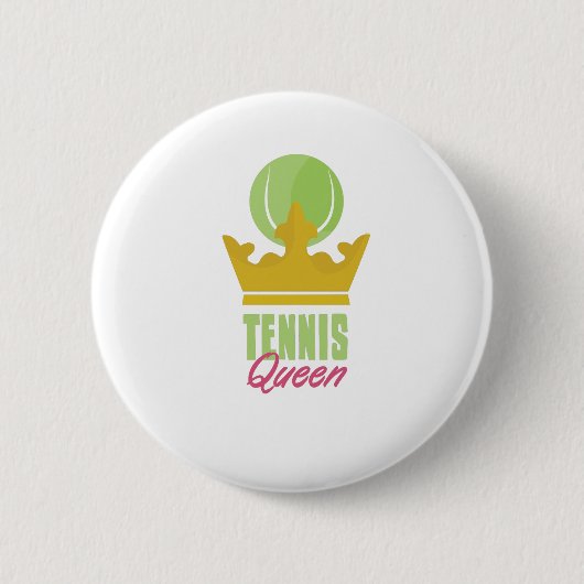 Tennis Queen Ronde Button 5,7 Cm (Voorkant)