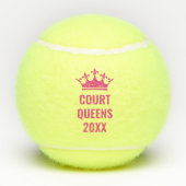 Tennis Queen Team Name Year Persoonlijk Tennisballen (Achterkant)