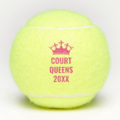 Tennis Queen Team Name Year Persoonlijk Tennisballen (Voorkant)