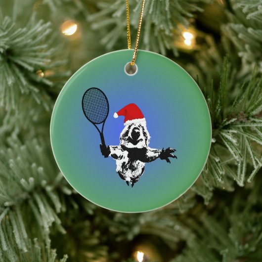 Tennis Quokka kerstversiering Keramisch Ornament (Boom)