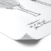 Tennis Racket 1907 Whitepaper over patenten Poster (Hoek)