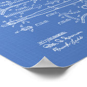 Tennis Racket 1916 Patent Art - Blauwdruk Poster (Hoek)