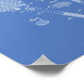 Tennis Racket 1925 Patent Art Blueprint Poster (Hoek)