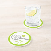 Tennis racket and ball custom zandsteen onderzetter (Zijkant)