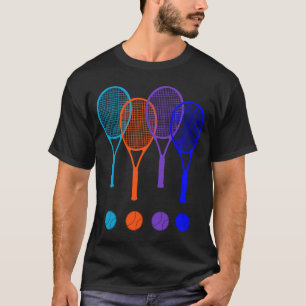 Tennis Racket and Ball Game Player Mannen Vrouwen T-shirt
