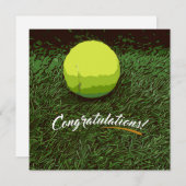 Tennis racket and ball on green felicitations (Voorkant / Achterkant)