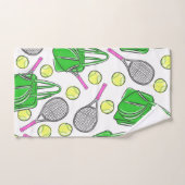 Tennis Racket Bag Ballen Preppy Groen Handdoek (Handdoek)