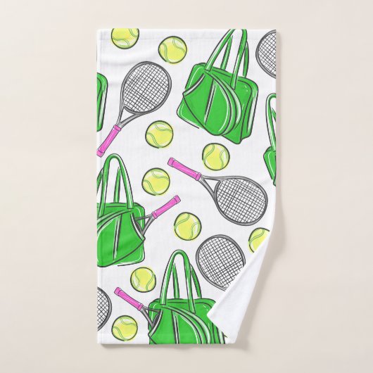 Tennis Racket Bag Ballen Preppy Groen Handdoek (Handdoek)