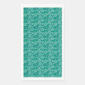 Tennis Racket & Bal Patroon Retro Smaragd Groen Servet (Voorkant)