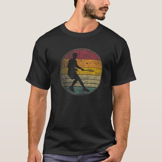 Tennis Racket Ball Gift Retro Style Funny T-shirt (Voorkant)