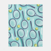 Tennis Racket Ball & Kinder Girls Name Pattern Cut Fleece Deken (Voorkant)