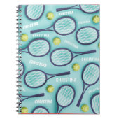Tennis Racket Ball & Kinder Girls Name Pattern Cut Notitieboek (Voorkant)