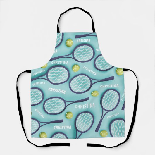 Tennis Racket Ball & Kinder Girls Name Pattern Cut Schort (Voorkant)