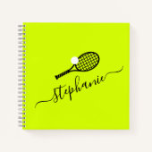 Tennis Racket & Ball Name Monogram op maat Notitieboek (Voorkant)