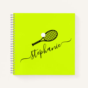 Tennis Racket & Ball Name Monogram op maat Notitieboek