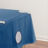 Tennis racket & ball on white polka punts blue tafelkleed (Voorbeeld)