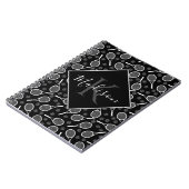 Tennis Racket Ball Pattern Initiaal & Name Monogra Notitieboek (Linkerzijde)