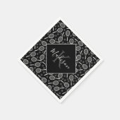 Tennis Racket Ball Pattern Initiaal & Name Monogra Servet (Hoek)