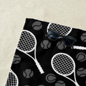 Tennis Racket Ball Pattern Initiaal & Name Monogra Strandlaken (In situ)