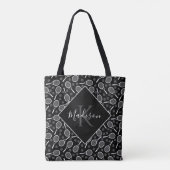 Tennis Racket Ball Pattern Initiaal & Name Monogra Tote Bag (Achterkant)