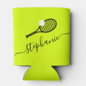 Tennis Racket & Ball Player-naam op maat Blikjeskoeler (Achterkant)