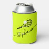 Tennis Racket & Ball Player-naam op maat Blikjeskoeler (Blikje Achterkant)