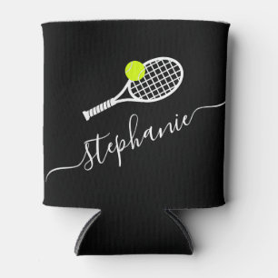Tennis Racket & Ball Player Name Custom Team Blikjeskoeler