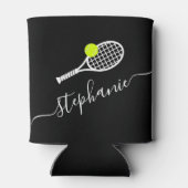 Tennis Racket & Ball Player Name Custom Team Blikjeskoeler (Achterkant)