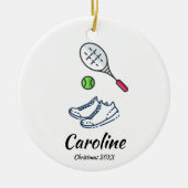 Tennis Racket Ball & Shoes - Persoonlijke sport Keramisch Ornament (Voorkant)