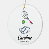 Tennis Racket Ball & Shoes - Persoonlijke sport Keramisch Ornament (Links)