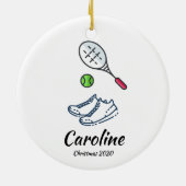 Tennis Racket Ball & Shoes - Persoonlijke sport Keramisch Ornament (Achterkant)