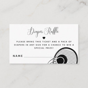 Tennis Racket Ball Sport Baby shower Diaper Raffle Informatiekaartje