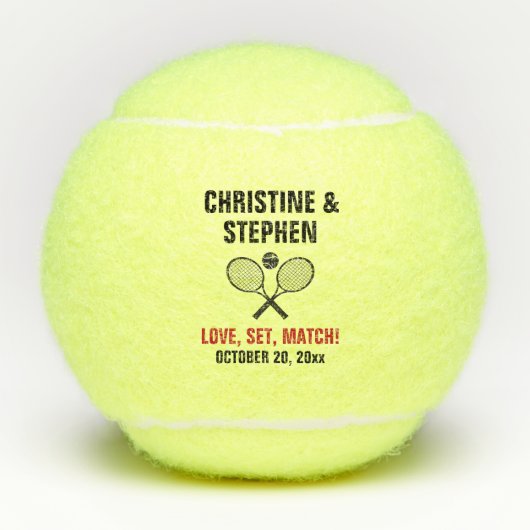Tennis Racket Ball Wedding Favor Tennisballen (Voorkant)