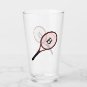 Tennis Racket Design Beer Pint Soda Tumbler Glass (Achterkant)