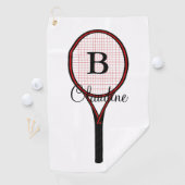 Tennis Racket Design Golf Towel Golfhanddoek (Insitu)