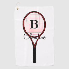 Tennis Racket Design Golf Towel Golfhanddoek