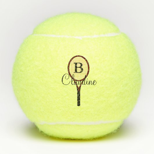 Tennis Racket Design Tennis Ball Tennisballen (Voorkant)