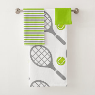 Tennis racket en bal aangepaste badhanddoek set bad handdoek