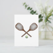 tennis  racket en bal briefkaart (Staand voorkant)
