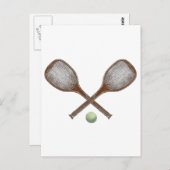 tennis  racket en bal briefkaart (Voorkant / Achterkant)