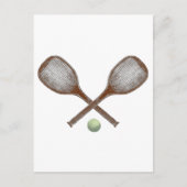 tennis racket en bal briefkaart (Voorkant)
