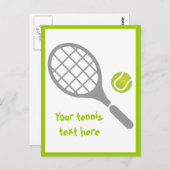 Tennis racket en bal custom verticaal briefkaart (Voorkant / Achterkant)