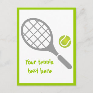 Tennis racket en bal custom verticaal briefkaart