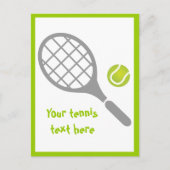 Tennis racket en bal custom verticaal briefkaart (Voorkant)