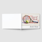 Tennis racket en bal met hart bruiloft thema gastenboek (Volledig)