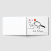 Tennis racket en bal met huwelijksgast b gastenboek (Volledig)