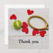 Tennis racket en bal met liefde rood hart (Voorkant / Achterkant)