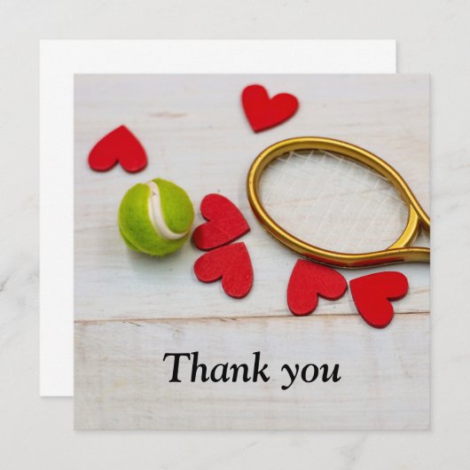 Tennis racket en bal met liefde rood hart (Voorkant / Achterkant)